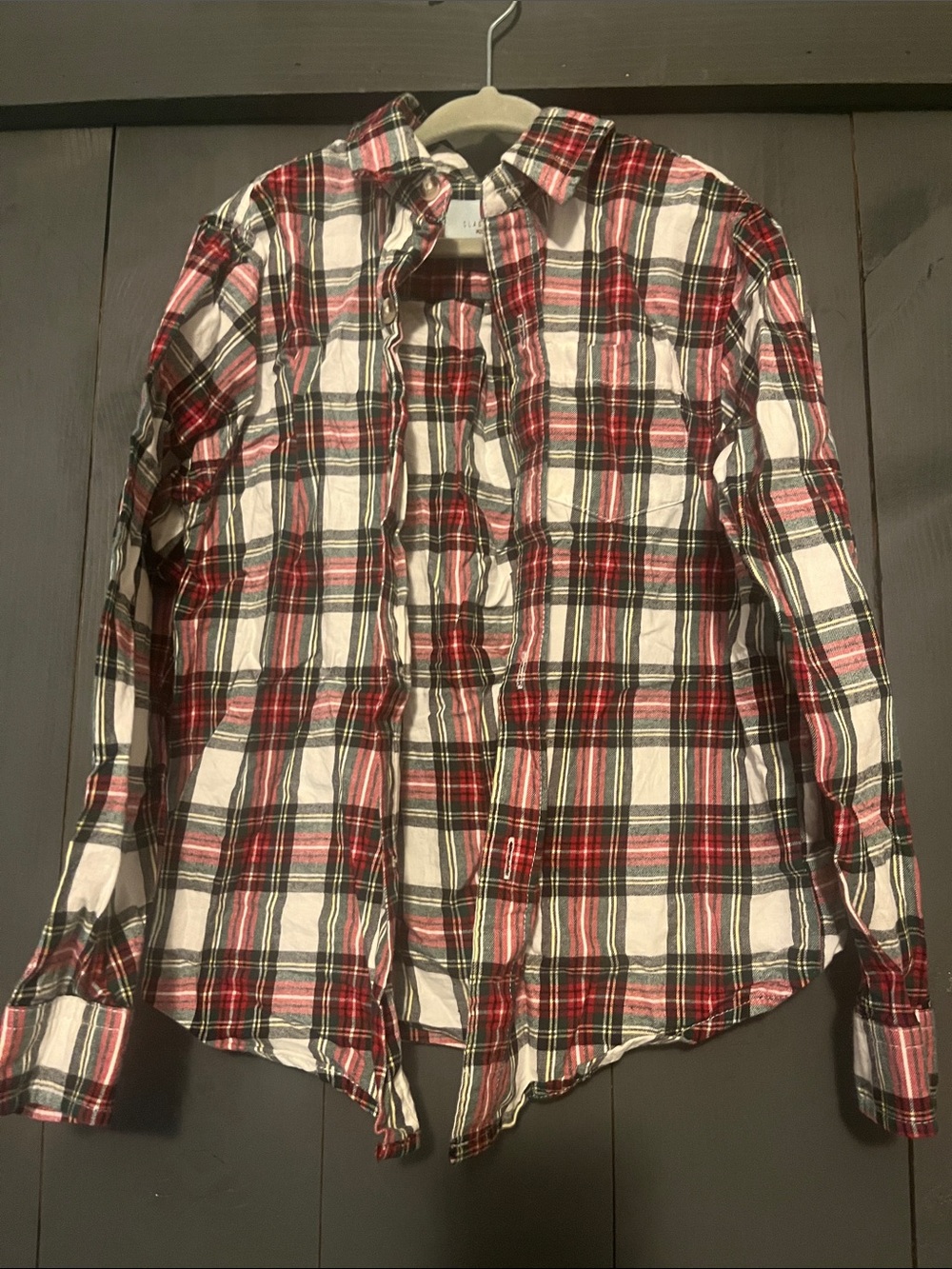 Class Club Red White and Black Plaid Button-Down Shirt